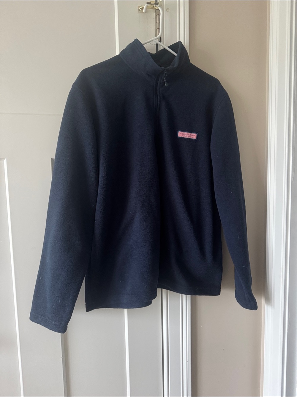 Vineyard Vines Navy Fleece Half-Zip with Logo Patch